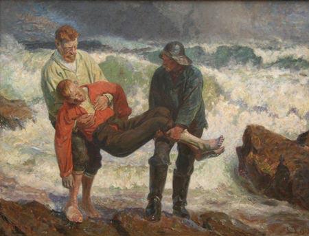Laurits Tuxen The Drowned is braught on shore china oil painting image